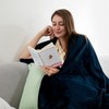 EHEYCIGA Fleece Blanket Navy Throws for Sofas Fluffy Warm Soft