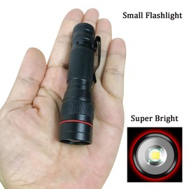 Wrrozz LED Flashlight Rechargeable 2 Pack, High Lumens Tactical flahlight, Super Bright Small Flash Light, Mini Pocket Torch, 3 Modes Zoomable Portable Keychain Flashlights for Camping, Emergency