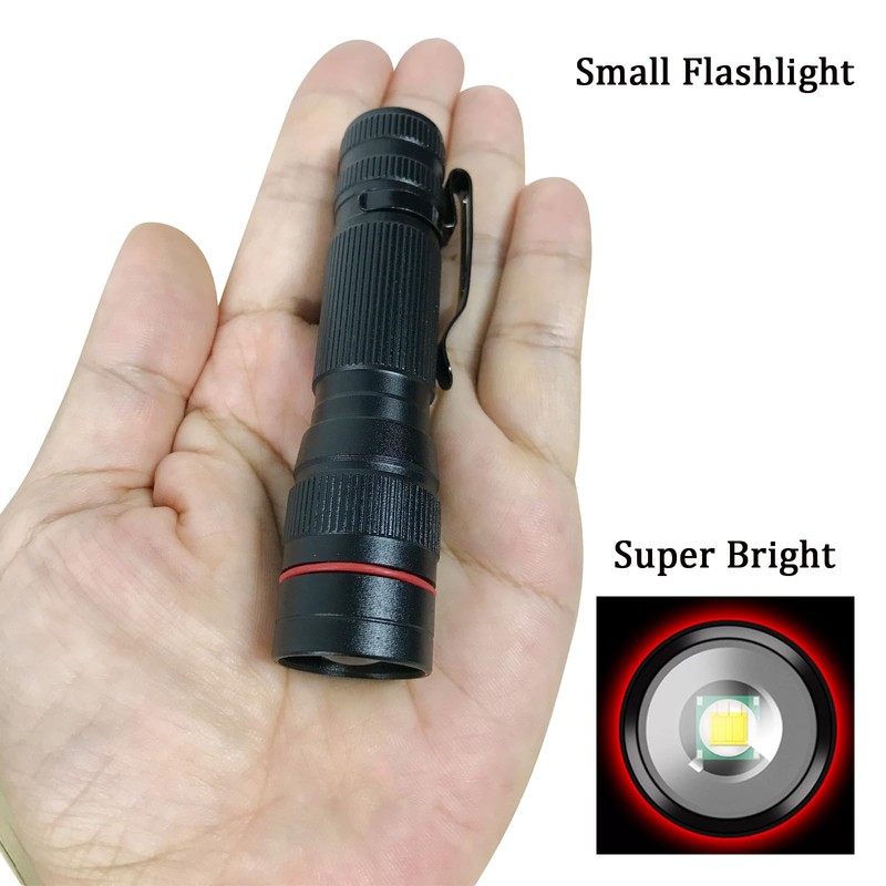 Wrrozz LED Flashlight Rechargeable 2 Pack, High Lumens Tactical flahlight,
