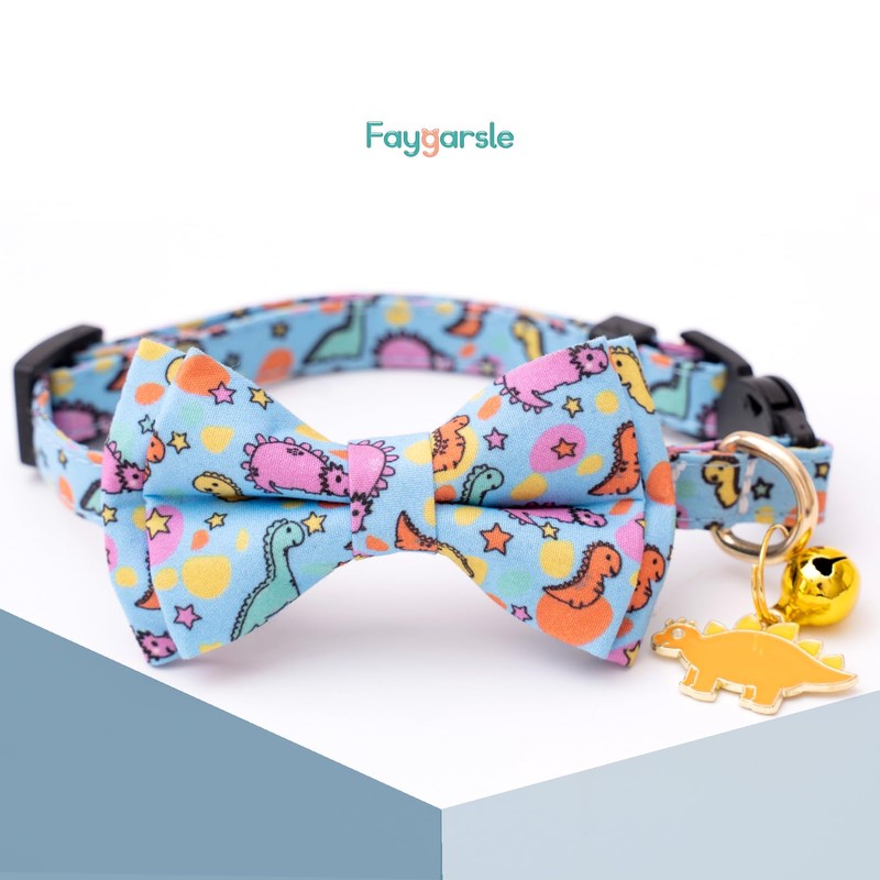 Faygarsle 2 Pack Cat Collar with Bell Breakaway Bowtie for