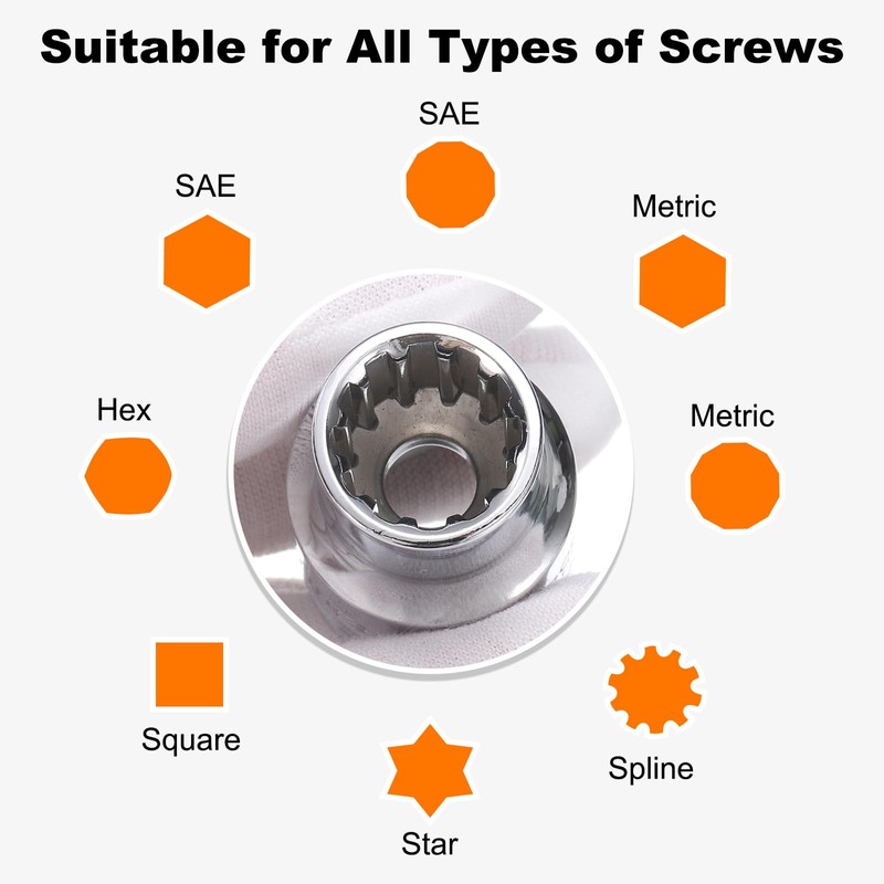 sourcing map 12 Point Socket 1/2" Drive by 10mm Metric