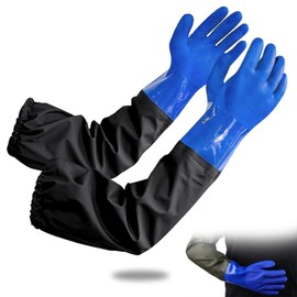 qhklew 70 cm Pond Gloves Long Waterproof Rubber Gloves Long Aquarium Gloves PU Gloves Sandblasting Extra Long Sleeve Full Arm Gloves Resistant Acids and Alkali