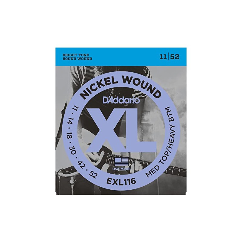 D'Addario EXL116 Electric Medium/Heavy 11-52 (12 Pack Bundle)