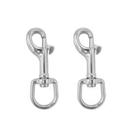 SHONAN Swivel Eye Bolt Snap Hook, 2 Pack 3.5 Inch Single Ended Snap Clips Marine Grade 316 Stainless Steel Clips for Diving/Keychain/Dog Leash/Camera Strap/Clothesline and More