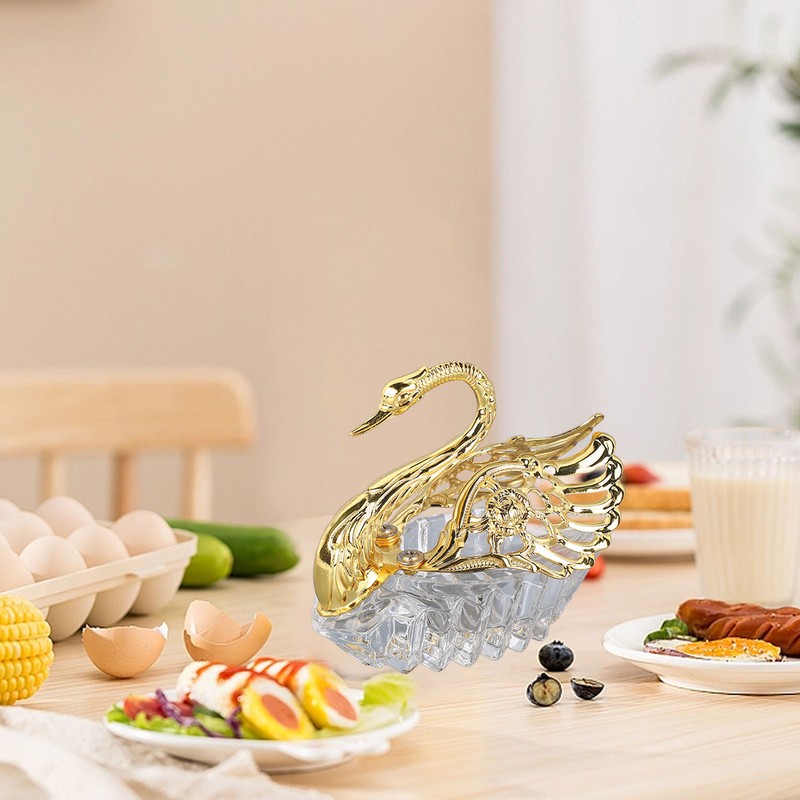 Swan Sugar Storage Jar European Modern Condiment Container Golden Seasoning