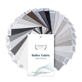 WEFFORT Motorized Shades Semi Blackout Fabric Sample Smart Blinds Work with HomeKit Alexa Google Home Electric Blinds with Remote Control for Windows Shade for Smart Home Living Room