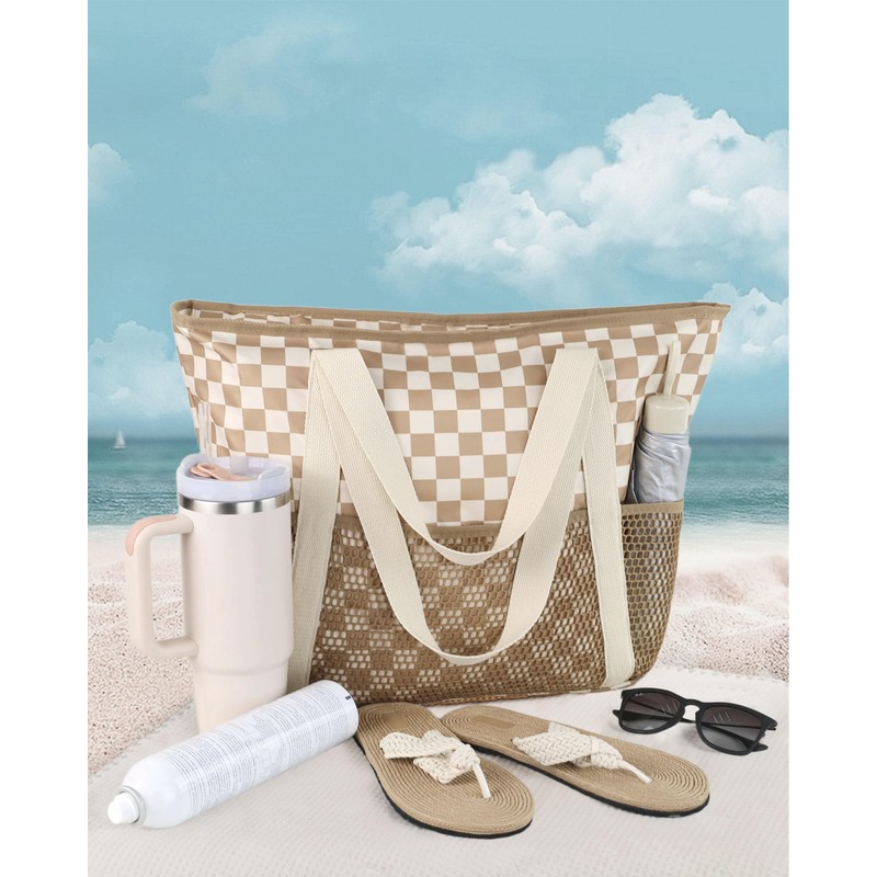 HOMESPON Beach Bag Large Waterproof Sandproof Foldable Tote for Women