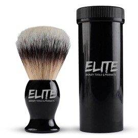 Shaving Brush Rich Lather with Plastic Box for Travelling Bristle Travel Brush for Male Grooming, Barbers and Salon. Wet Shaving Brush for Men (Black) (Black)