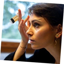 Outanaya 2Pcs Fluffy Foundation Brush Synthetic Hair Makeup Tool for Blending Buffing for Cream Concealer Powder Chic Practical Cosmetic Brushes for Women