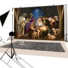 YongFoto 8x6ft Nativity Scene Backdrop Christmas Photo Backdrop Jesus Nativity