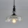 CVKASH Vintage Glass Pendant Light Fixture Black Modern Adjustable Chandelier