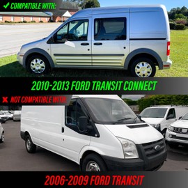 USR 10-13 MK7 Front & Rear Side Marker Light – Parking Lamps (Left + Right) 4pc Set - Compatible with 2010-2013 Ford Transit Connect Mini Cargo Van All Models (SMOKE LENS with RED and AMBER LED)