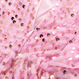 GRACE KARIN Girls Dress One Shoulder Sequin Party Dress Pink 10Y