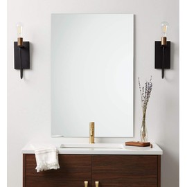 Better Bevel 16" x 24" Frameless Rectangle Bathroom Wall Mirror | Polished Edge