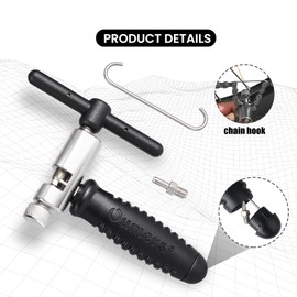 Oumers Bike Chian Breaker Tool, Universal for 7 8 9 10 11 Speed Chains Link, Remove Rusty Chains Easily. A Small Bicycle Chain Splitter for Road Mountain Cycling Bike,Black