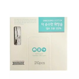 화장솜 210매 토너 메이크업 매니큐어 순면 Cotton Pads 210 Sheets for Toner Makeup Nail Care