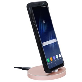 StilGut AirDock Oval - Charging Station for Devices with USB Type C Port. Charge Dock Station Made of Aluminium, Rose Gold