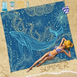 Famstar Beach Blanket Sandproof Waterproof 78''×81''1-5Adults Oversized,Compact Lightweight Durable Beach Mat for Travel Camping Hiking Picnic Blanket