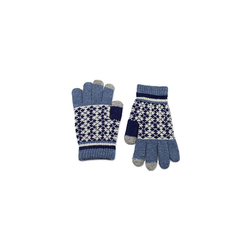Dahlia Men's Wool Blend Touchscreen Knit Gloves - Argyle Pattern