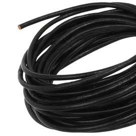 5Meters Black Leather Cord 3MM Wide Round Leather String for DIY Crafts Bracelet Making