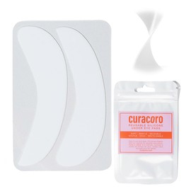 Curacoro Reusable Eye Pads, Silicone Under Eye Patches Lash Lift Cover Eyelash Extension | Soft Pads for Sensitive Skin during Eyelash Perm Lamination & Lash Extensions Remover (White, Style 1)
