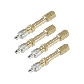TUCKBOLD 4pcs 50mm/1.97" Long Brass Auto Tire Valve Extension Adaptor Air Tyre Stem Extender Inflation Stright Bore for Car Truck Motorcycle Bike Mower Scooter Automotive Parts