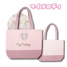 Hatayama Shoji Sanrio 34202581 Tote Bag, Corduroy My Melody [Body] Approx. H 14.2 x W 18.5 x D 5.5 inches (36 x 47 x 14 cm); Patch: Approx. H 3.9 x W 3.9 inches (10 x 10 cm)