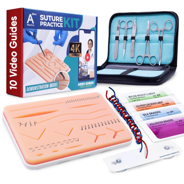 A PLUS MEDICS Complete Suture Practice Kit w/How-To Suture HD
