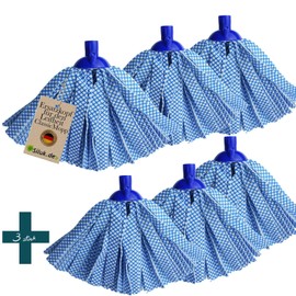 6 x Replacement Heads for Leifheit Classic Mop for All Stains Removal Floor (Polyester Viscose)