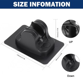 NearMoon Self Adhesive Shower Head Holder-Adjustable Handheld Shower Holder NO Drilling Wall Mount Waterproof (2 Pack, Matte Black)