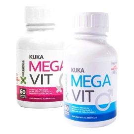 Kit Mega Vit Pareja, Hombre Y Mujer, Multivitaminico Sabor Sin Sabor