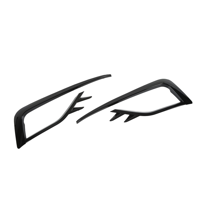 Pair Front Fog Light Lamp Eyebrow Trim Glossy Black for
