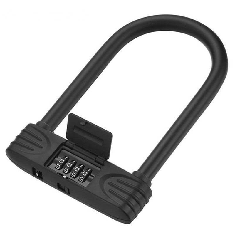 U Lock for Bicycle, 4 Digit Combination Bicycle Lock with