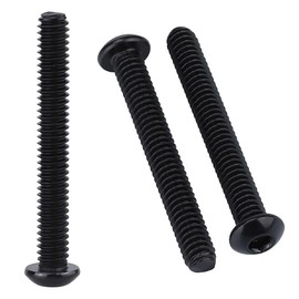 5/16-18 x 2-1/2" (10 Pack) Button Head Socket Cap Screws Bolts, Stainless Steel 304 (18-8), Allen Hex Drive, Coarse Thread, Fully Threaded, Black Coated