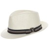 Panama Jack Matte Toyo Bow Band Fedora Hat - Ivory