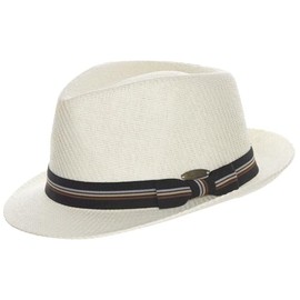 Panama Jack Matte Toyo Bow Band Fedora Hat - Ivory - Large