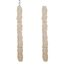HOFURME Fabric Cord Cover & Chandelier Chain Cover 2 Pack 6Feet Length for Chandelier Lighting Wires Natural Burlap Easy to Install (Brown)