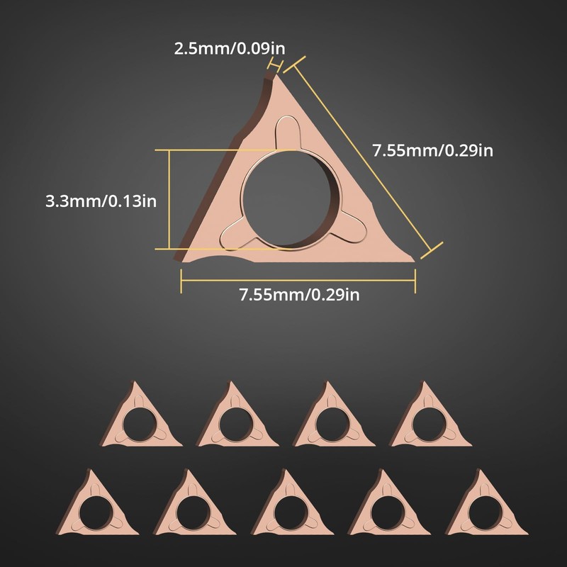 AMTOVL 10PCS Triangle Cutter Heads R Angle for Pneumatic Chamfering