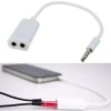 Universal White Double 3.5mm Earphone Headphone Y Splitter Cable Cord