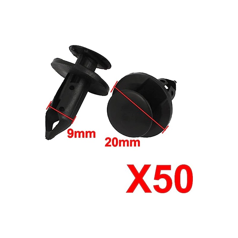 9mm Hole Dia Rivets Fastener Push Pin Plastic Clips for