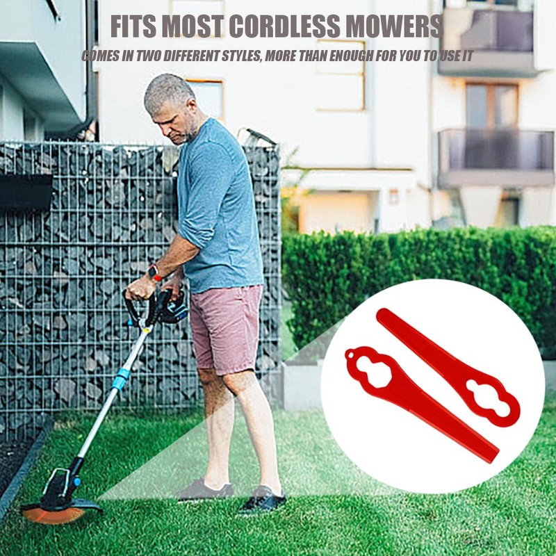 TRKETK 100 Stück Rasentrimmer Ersatzmesser, Rot Kunststoffmesser Ersatzmesser 83 mm