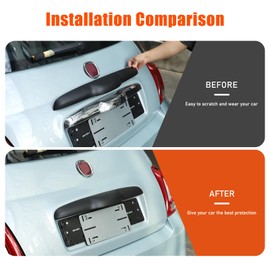 Tumukiw Tailgate Handle Cover Trim Compatible with Fiat 500 2010-2024 Exterior Rear Trunk Lid Door Handle Cover Trim Decoration Accessories