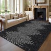 COZYLOOM 8x10 Washable Rug for Bedroom Dining Room Office Black