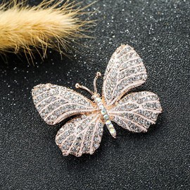 Belons Elegant Ladies Girls Butterfly Brooch Pin Alloy Rhinestone Jewellery Brooch Safety Pin Pin Black/White, Metal, Crystal