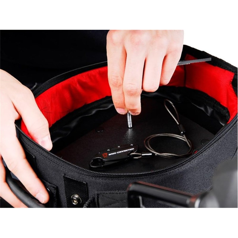 SW-MOTECH Diebstahlsicherung für EVO Tankrucksack Sicherungsstift/Motorradtaschen-Kabelschloss.