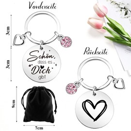 Happirra Gifts for Women, Thank You Gifts, Keyring Schön Dass es Dich Gibt, Gift for Women, Colleague, Friend, Educator, Easter, Birthday Gift, Communion, pink