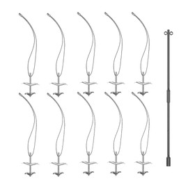 Generic 10Pcs Trampoline Earth Anchor,Trampoline Fixed Anchor,Enhanced Dual-Grip Earth Anchor with Driving Rod and Steel Wire Rope,