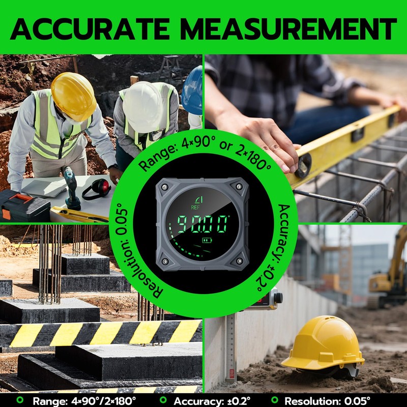 Wigearss Digital LCD Protractor, Inclinometer, Angle Finder with Four-Sided Magnet