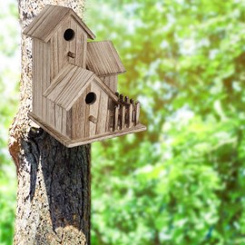 Wooden Birdhouse Outdoor Hanging Birdhouse For Garden, Small Birds Small Garden Bird Nesting Box Bird Tree House Pet Supplies Decoration For Mockingbirds, Hummingbirds, Parrots, Blue Tits