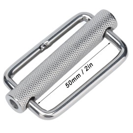 Fafeicy 2Pcs Slide Buckle, 316 Stainless Steel Rectangle Adjustable Knurled Roller Belt Buckles for Webbing, Buckle Straps, Dog Collars, Nylon Webbing, Camping Belts 50mm/1.97in, M